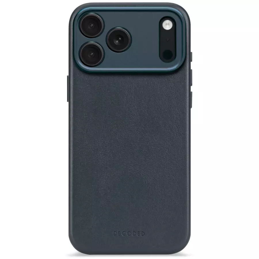 כיסוי עור כחול לאייפון 17 פרו מקס Decoded Leather Case